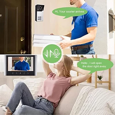 Itopfox Video Intercom System With 7in LCD Screen, HD Video Door Phone Kit For Home, 120° Wide Angle, Easy To Operate, AC100-240V (US Plug) 6 Itopfox Video Intercom System With 7in LCD Screen, HD Video Door Phone Kit For Home, 120° Wide Angle, Easy To Operate, AC100-240V (US Plug) - Image 6