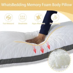 Itopfox Memory Foam Body Pillow With Removable Pillowcase - Fluffy Bed Pillows For Adults - Large Long Sleeping Pillow In White 11 Itopfox Memory Foam Body Pillow With Removable Pillowcase - Fluffy Bed Pillows For Adults - Large Long Sleeping Pillow In White -Itopfox Shop GUEST 710d387d 085b 4aa8 942d 0ce8d5738430