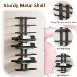 Itopfox 8-Tier Wall Mount Wine Rack For Bottles Display And Storage, Hanging Organizer For Living Room, Dining Room, Wine Cellar, Bar, Black 14 Itopfox 8-Tier Wall Mount Wine Rack For Bottles Display And Storage, Hanging Organizer For Living Room, Dining Room, Wine Cellar, Bar, Black -Itopfox Shop GUEST 71428666 b03f 4119 8fc4 43ef144e43e5