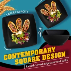 Itopfox 48-Piece Kitchen Plastic Wheat Straw Square Dinnerware Set For 12, Unbreakable Plates, Bowls, Tumblers, Dishwasher Safe, Outdoor Camping Dish 9 Itopfox 48-Piece Kitchen Plastic Wheat Straw Square Dinnerware Set For 12, Unbreakable Plates, Bowls, Tumblers, Dishwasher Safe, Outdoor Camping Dish -Itopfox Shop GUEST 72037d46 dc29 4ee9 881b b8ffff25cf26