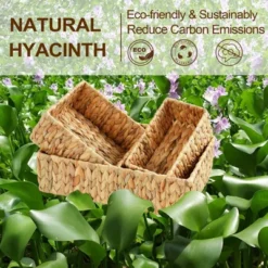 Itopfox Hand Woven Water Hyacinth Storage Baskets Set Of 3 Natural Wicker Baskets For Organizing Pantry Shelf, Closet, Bathroom, Living Room, Bedroom -Itopfox Shop GUEST 722a5fbb f8e6 4b66 ad79 21f36bada8c4