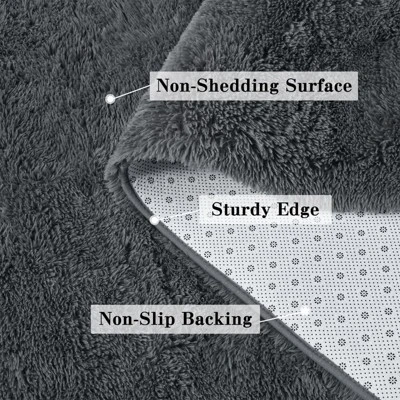 Itopfox Fluffy Dark Grey Area Rug For Bedroom Living Room, Soft Plush Shaggy Deep Gray Kids Rug, Non-Slip And Machine Washable Carpet For Dorm Decor 4 Itopfox Fluffy Dark Grey Area Rug For Bedroom Living Room, Soft Plush Shaggy Deep Gray Kids Rug, Non-Slip And Machine Washable Carpet For Dorm Decor - Image 4