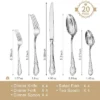 Itopfox Vintage Silverware Set, 20-Piece Stainless Steel Flatware Set For 4 With Floral Handles, Mirror Polished Utensils For Home Restaurant Wedding