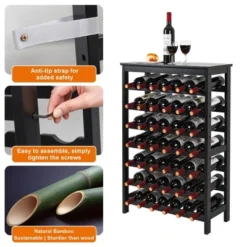 Itopfox 7-Tier Bamboo Wine Rack Freestanding Floor With Table Top, Wine Storage Shelf For Kitchen Dining Room Bar, Black 11 Itopfox 7-Tier Bamboo Wine Rack Freestanding Floor With Table Top, Wine Storage Shelf For Kitchen Dining Room Bar, Black -Itopfox Shop GUEST 76070ac4 92ba 4866 aa8a 768a9ae758b9