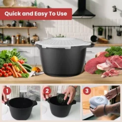 Itopfox Large Microwave Cookware Steamer With Removable Filter And Lockable Lid - BPA Free, Dishwasher Safe For Cooking Vegetables And More -Itopfox Shop GUEST 7613fad9 23a2 4c85 9ca6 3871664bd3dc