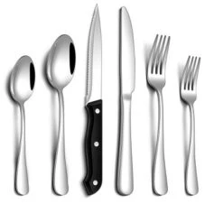 Itopfox 24-Piece Silverware Set With Steak Knives, Stainless Steel Flatware Set For 4, Includes Spoons, Knives, Dishwasher Safe For Home & Restaurant 13 Itopfox 24-Piece Silverware Set With Steak Knives, Stainless Steel Flatware Set For 4, Includes Spoons, Knives, Dishwasher Safe For Home & Restaurant -Itopfox Shop GUEST 76929801 d475 4acd 81c7 6cc4630b7612