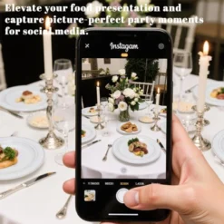 Itopfox Elegant Silver Plastic Dinnerware Set - Disposable Plates, Dessert Plates, Silver Rim Cups & Cutlery For Weddings, Parties - 50 Guest Service -Itopfox Shop GUEST 76ccc849 e668 423f 8e19 d81537907327