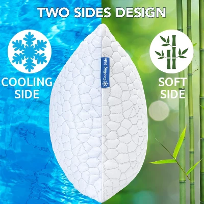 Itopfox Cooling Pillows For Sleeping 2 Pack, Shredded Memory Foam Bed Pillows, Cool Gel Pillow For Hot Sleepers Adjustable Firm Pillow For Side, Back 2 Itopfox Cooling Pillows For Sleeping 2 Pack, Shredded Memory Foam Bed Pillows, Cool Gel Pillow For Hot Sleepers Adjustable Firm Pillow For Side, Back - Image 2