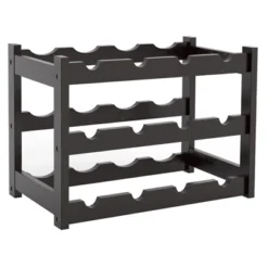 Itopfox Bamboo Wine Rack Countertop, 3-Tier 12 Bottles Wine Storage Shelf For Kitchen Pantry Cabinet - Dark Brown -Itopfox Shop GUEST 787e7089 38b2 4911 89ee 331edac8fb15