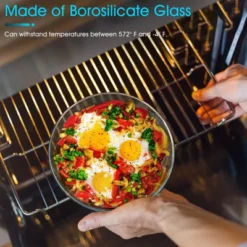 Itopfox Round Glass Casserole Dish With Lid, Borosilicate Oven Safe Bakeware For Cooking, Baking & Serving 9 Itopfox Round Glass Casserole Dish With Lid, Borosilicate Oven Safe Bakeware For Cooking, Baking & Serving -Itopfox Shop GUEST 7974a148 e544 4938 8959 d3b04f6e040a