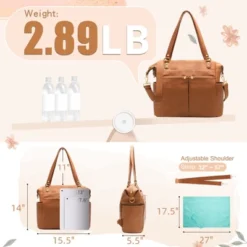 Itopfox Convertible Diaper Bag Backpack With 14 Pockets, Insulated Bottle Holders, Changing Pad, And Laptop Compartment, Vegan Leather And Nylon -Itopfox Shop GUEST 7986e1ad 6deb 4329 b149 91bc6c95cab3