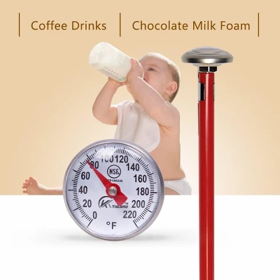 Itopfox Instant Read Dial Thermometer For Coffee Drinks, Chocolate Milk Foam, Stainless Steel With Temperature Clamp 3 Itopfox Instant Read Dial Thermometer For Coffee Drinks, Chocolate Milk Foam, Stainless Steel With Temperature Clamp - Image 3