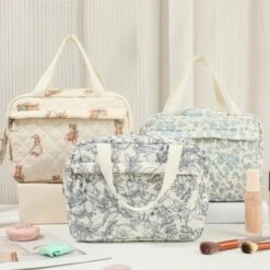 Itopfox Large Quilted Floral Makeup Bag, Cotton Travel Cosmetic Organizer With Top Handle, Multi-Layer Toiletry Pouch For Women And Girls 10 Itopfox Large Quilted Floral Makeup Bag, Cotton Travel Cosmetic Organizer With Top Handle, Multi-Layer Toiletry Pouch For Women And Girls -Itopfox Shop GUEST 82c5d2b5 da31 4f00 af69 b1c415db775f