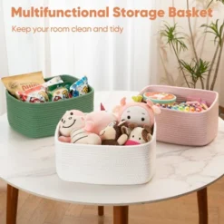 Itopfox 4 Pack Woven Rope Storage Baskets For Organizing Shelves, Books, Clothes, Decorative Basket For Living Room, Nursery, Bedroom, Gift Basket 10 Itopfox 4 Pack Woven Rope Storage Baskets For Organizing Shelves, Books, Clothes, Decorative Basket For Living Room, Nursery, Bedroom, Gift Basket -Itopfox Shop GUEST 834456c4 95b9 4bb4 bf97 cac37fabae76