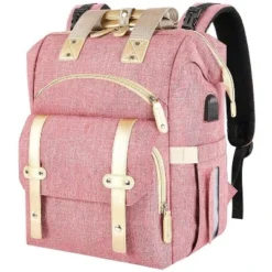 Itopfox Pink Diaper Backpack For Women With Insulated Pockets, USB Charging Port, RFID Anti-Theft Pocket, Stroller Straps, And Waterproof Fabric -Itopfox Shop GUEST 83fdc6ae 4bed 42e5 8b4e e09dc4e0ab03