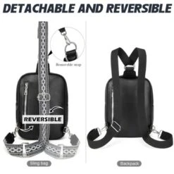 Itopfox 2-in-1 Sling Backpack With Removable Straps, Crossbody Purse For Women, Faux Leather Fanny Pack, Travel & Diaper Bag -Itopfox Shop GUEST 8443423e fded 4d97 9a07 fb80b513aa22