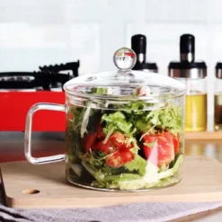 Itopfox Mini Glass Bowl With Lid & Handle, 44oz For Noodles, Pasta, Soup, Cereals, Fruits, BPA Free, Microwave & Dishwasher Safe -Itopfox Shop GUEST 856db5e6 2966 42e7 a5ce a62ea2dca1f3