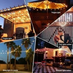 Itopfox Outdoor String Lights Waterproof 200FT With 100+4 Shatterproof LED Edison Bulbs For Party Backyard Gazebo Pergola Cafe, 2Pack X 100ft -Itopfox Shop GUEST 85cd4ff5 4502 431f 9d8a 464edce07096