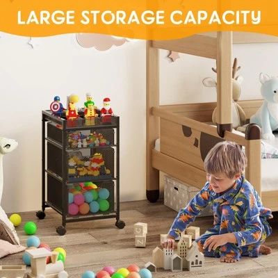 Itopfox Rolling Utility Cart With 3 Drawers, Craft Organizer And Storage With DIY Divider, Lockable Wheels, Multi-Functional Storage For Art Supplies 6 Itopfox Rolling Utility Cart With 3 Drawers, Craft Organizer And Storage With DIY Divider, Lockable Wheels, Multi-Functional Storage For Art Supplies - Image 6