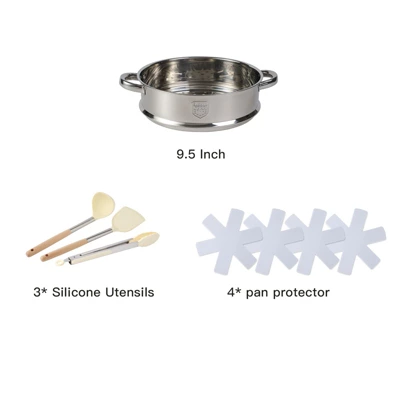 Itopfox 16-Piece Nonstick Cookware Set With Pots, Pans, Fryers, Steamer, Stewer, Silicone Spatula & Pliers, And Pot Protectors For Daily Cooking 2 Itopfox 16-Piece Nonstick Cookware Set With Pots, Pans, Fryers, Steamer, Stewer, Silicone Spatula & Pliers, And Pot Protectors For Daily Cooking - Image 2