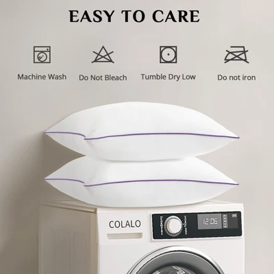 Itopfox Queen Size Pillows Set Of 2, Medium Supportive Bed Pillows With Super Soft Down Alternative Fill, Luxury Fluffy Hotel Quality For Side, Back 7 Itopfox Queen Size Pillows Set Of 2, Medium Supportive Bed Pillows With Super Soft Down Alternative Fill, Luxury Fluffy Hotel Quality For Side, Back - Image 7