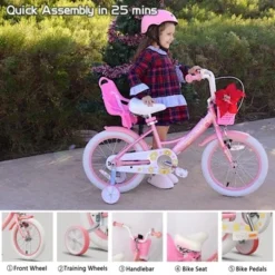 Itopfox Girls Princess Style Bike With Doll-Seat & Basket & Training Wheels For Kids Ages 2-13, Multiple Colors -Itopfox Shop GUEST 8aee0c98 82ad 4c7b 8f3a 86f317f021e9