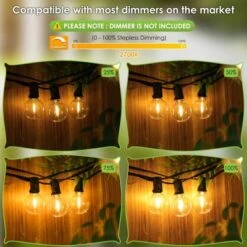 Itopfox 100Ft LED Outdoor String Lights, Dimmable Patio Lights, Waterproof Shatterproof G40 Globe Bulb String For Backyard Bistro