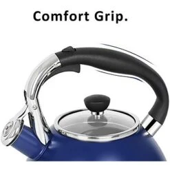 Itopfox Stainless Steel Whistling Tea Kettle With Heat-Resistant Glass Lid & Capsule Bottom, Navy Blue, 2.6 Quart Capacity -Itopfox Shop GUEST 8d930282 dc2e 4bb5 b066 35d54d7d32e6