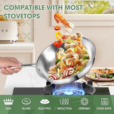 Itopfox 3 Ply Stainless Steel 11-Piece Cookware Set With Lids, Pots And Pans, Non-Toxic, Induction, Oven, Dishwasher Safe, Professional Chef Quality 6 Itopfox 3 Ply Stainless Steel 11-Piece Cookware Set With Lids, Pots And Pans, Non-Toxic, Induction, Oven, Dishwasher Safe, Professional Chef Quality - Image 6