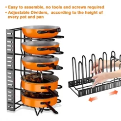 Itopfox Upgraded Pots And Pans Organizer Rack For Kitchen Storage With 8 Tiers & 3 DIY Methods, Rust-proof & Anti-slip -Itopfox Shop GUEST 8e5c76fa b62d 4129 97c3 542ff2d997ca