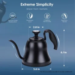 Itopfox Tea Kettle With Thermometer, Stovetop Gooseneck Kettle For Pour Over Coffee, Matte Black Camping & Home Kitchen Water Boiler, 1 Pack -Itopfox Shop GUEST 8f9f8658 c25e 4340 a969 aee14df6dfb4