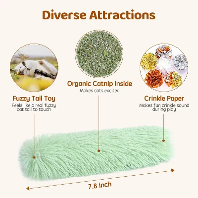 Itopfox 3 Pack Cat Toys With Crinkle Sound & Catnip, Soft Plush Kitten Kicker For Indoor Play, Promotes Exercise & Hunting Instincts 5 Itopfox 3 Pack Cat Toys With Crinkle Sound & Catnip, Soft Plush Kitten Kicker For Indoor Play, Promotes Exercise & Hunting Instincts - Image 5