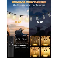 Itopfox LED Outdoor String Lights With Remote, 100FT Commercial Grade Waterproof Patio Lights, 30+2 ST38 Dimmable Edison Bulbs, Warm White Rope Light -Itopfox Shop GUEST 93acc477 f0b9 4551 91c4 085996af2a0d