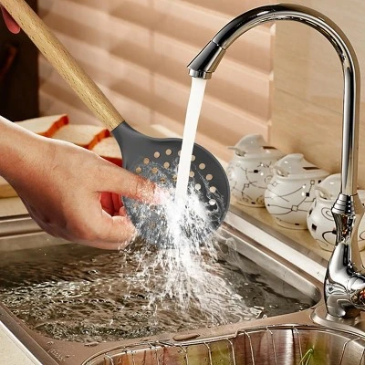 Itopfox Silicone Cooking Utensils Set - Heat Resistant Kitchen Tools With Spatula, Turner, Spoon, Brush, Whisk For Nonstick Cookware, BPA Free (Gray) 7 Itopfox Silicone Cooking Utensils Set - Heat Resistant Kitchen Tools With Spatula, Turner, Spoon, Brush, Whisk For Nonstick Cookware, BPA Free (Gray) - Image 7