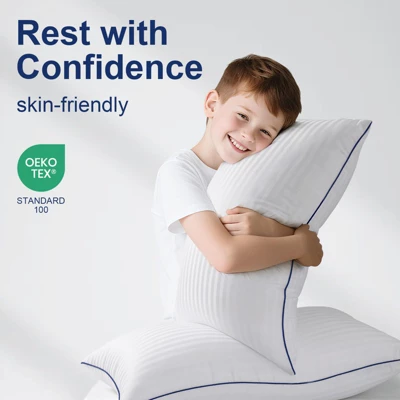 Itopfox Soft Queen Size Pillows Set Of 2, Fluffy & Supportive Bed Pillows For Back Stomach Side Sleepers Filled With Down Alternative, Luxury Pillows 5 Itopfox Soft Queen Size Pillows Set Of 2, Fluffy & Supportive Bed Pillows For Back Stomach Side Sleepers Filled With Down Alternative, Luxury Pillows - Image 5