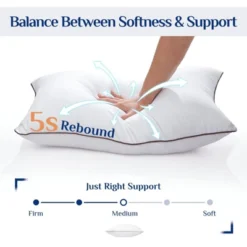 Itopfox Soft And Supportive Queen Size Pillows Set Of 2 With Down Alternative Filling For Side And Back Sleepers, Hotel Collection -Itopfox Shop GUEST 96ec2386 51ba 4e02 a739 bed8dc466e20