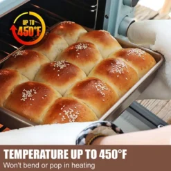 Itopfox Nonstick Deep Baking Pans Set, Rectangle Cake Pan, Stackable Bakeware Set Of 3, Oven Trays For Baking, Gold -Itopfox Shop GUEST 98b57fd2 a443 4626 9a50 94d2f19adbf7