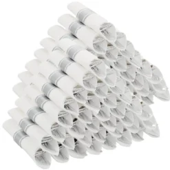 Itopfox 100 Pack Pre Rolled Silver Plastic Silverware Set With Napkins, Disposable Wrapped Heavy Duty Cutlery Set For Wedding Birthday Party -Itopfox Shop GUEST 98dbe14b 597f 4448 a9cf a1f3b3e1a88f