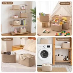 Itopfox Storage Baskets For Organizing, Woven Decorative Baskets For Shelves - Books, Towels, And Clothes, Cotton Rope Toy Storage Bins, Pack Of 4 -Itopfox Shop GUEST 992fe175 6c7e 4f29 aba1 b250510150f0