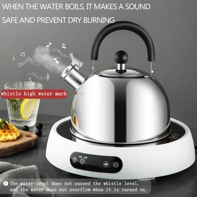 Itopfox 304 Stainless Steel Whistling Tea Kettle, 3 Quart Capacity, Suitable For Induction & Gas Stove Tops, Fast Boiling 2 Itopfox 304 Stainless Steel Whistling Tea Kettle, 3 Quart Capacity, Suitable For Induction & Gas Stove Tops, Fast Boiling - Image 2