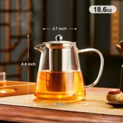 Itopfox Glass Teapot Stovetop Safe, Borosilicate Clear Tea Kettle With Removable Stainless Steel Infuser, Ideal For Loose Leaf And Blooming Tea -Itopfox Shop GUEST 99548131 5745 4d35 abdc 87eb52afd2cb