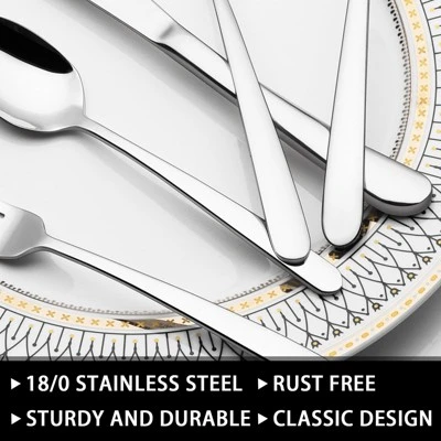 Itopfox 49-Piece Silverware Set With Organizer, Heavy Duty Stainless Steel Flatware For 8, Cutlery Utensil Sets With Steak Knives, Rust-proof 2 Itopfox 49-Piece Silverware Set With Organizer, Heavy Duty Stainless Steel Flatware For 8, Cutlery Utensil Sets With Steak Knives, Rust-proof - Image 2