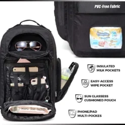 Itopfox Large Diaper Backpack For Men With Changing Mat, Insulated Pockets, Wipe Pocket, Stroller Straps, Black 11 Itopfox Large Diaper Backpack For Men With Changing Mat, Insulated Pockets, Wipe Pocket, Stroller Straps, Black -Itopfox Shop GUEST 99db92c3 476c 4048 be98 2e3de9444ab6