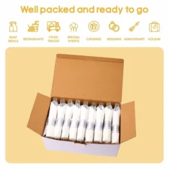 Itopfox 50 Pack Pre Rolled Silver Plastic Cutlery Set With Forks, Knives, Spoons & Napkins, Disposable For Party, Wedding & Events -Itopfox Shop GUEST 9afa985d 408e 4c9e a002 f2fa0e759023