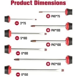 Itopfox 8-Piece Magnetic Screwdriver Set With Red Tip, 4 Phillips & 4 Slotted Tips, Professional Cushion Grip For High Torque -Itopfox Shop GUEST 9caf0127 2b67 403a 8152 88802e51b570