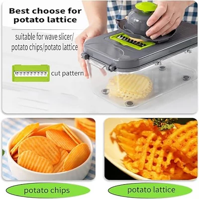 Itopfox 22-in-1 Vegetable Chopper With Container, Multi-Purpose Veggie Dicer & Food Cutter For Onion, Tomato, Includes 13 Blades & Lemon Squeezer 6 Itopfox 22-in-1 Vegetable Chopper With Container, Multi-Purpose Veggie Dicer & Food Cutter For Onion, Tomato, Includes 13 Blades & Lemon Squeezer - Image 6