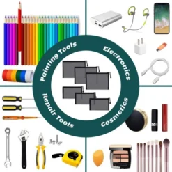 Itopfox 6-Pack Mesh Cosmetic Pouches With Zipper For Makeup, Toiletries, And Organizing Home Or Office Essentials (Black) -Itopfox Shop GUEST 9d4f8dff a71a 48f4 8913 091fdb3aba3c