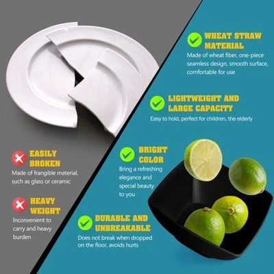 Itopfox 48-Piece Kitchen Plastic Wheat Straw Square Dinnerware Set For 12, Unbreakable Plates, Bowls, Tumblers, Dishwasher Safe, Outdoor Camping Dish 2 Itopfox 48-Piece Kitchen Plastic Wheat Straw Square Dinnerware Set For 12, Unbreakable Plates, Bowls, Tumblers, Dishwasher Safe, Outdoor Camping Dish - Image 2