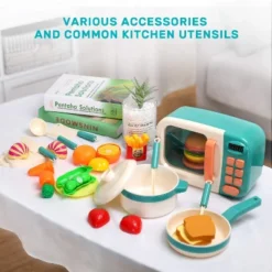 Itopfox Microwave Toy Kitchen Play Set With Electronic Oven, Play Food Cookware & Utensils For Kids Fun Pretend Cooking Learning Toy For Girls & Boys -Itopfox Shop GUEST 9e23cba3 b4cd 41aa 994f f29893a563fa