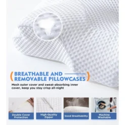 Itopfox Osteo Cervical Pillow For Neck Pain Relief, Hollow Design Odorless Memory Foam Pillows With Cooling Case, Orthopedic Bed Pillow For Sleeping -Itopfox Shop GUEST 9e39dae0 2cb3 4f90 8651 f128544645cc